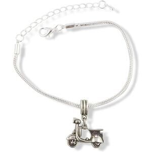 Scooter Vespa Bike Snake Chain Charm Bracelet Jewelry